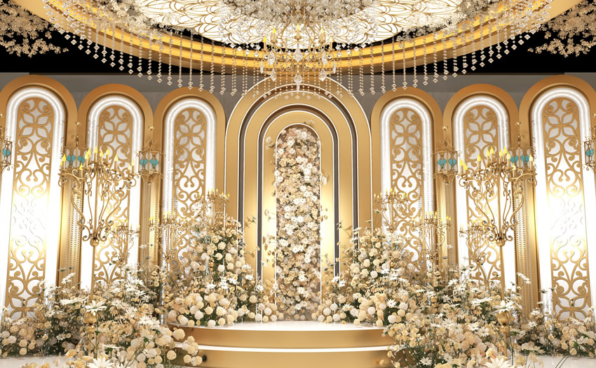 永康香槟色调婚礼堂效果展示